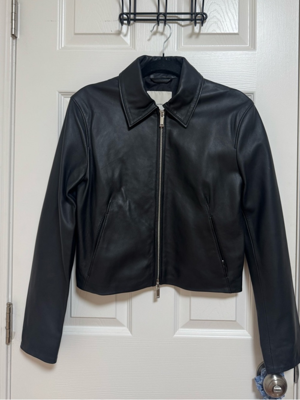 CALVIN KLEIN Leather Cropped Jacket
